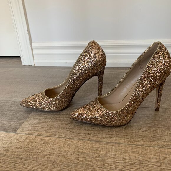 Call it Spring gold sparkly pointy heels size 8.5 - Picture 4 of 6